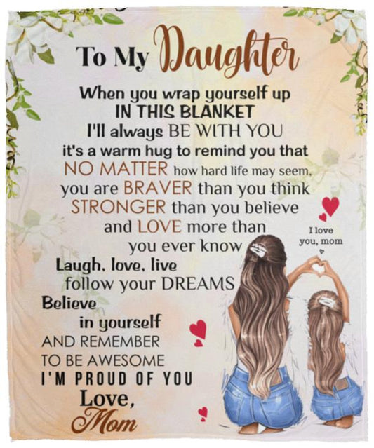 To My Daughter-Mom | Plush fleece Blanket 01