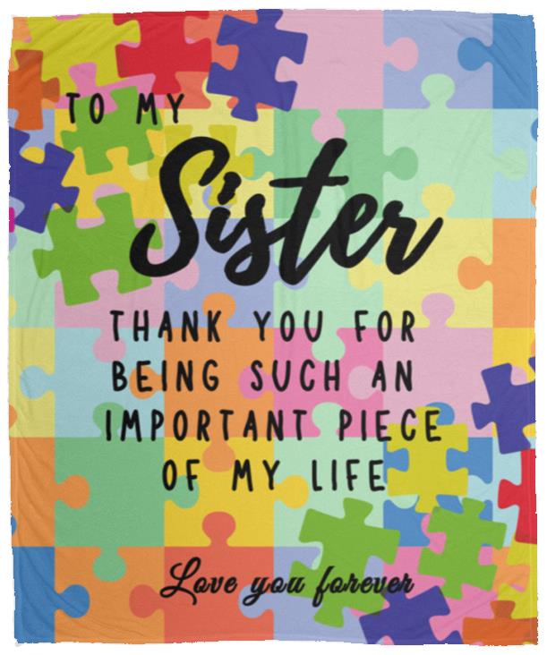 To My Sister | Puzzle Blanket | Plush Fleece