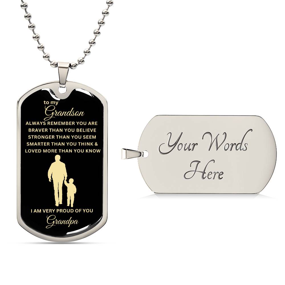 To My Grandson-Grandpa | Dog Tag | 02