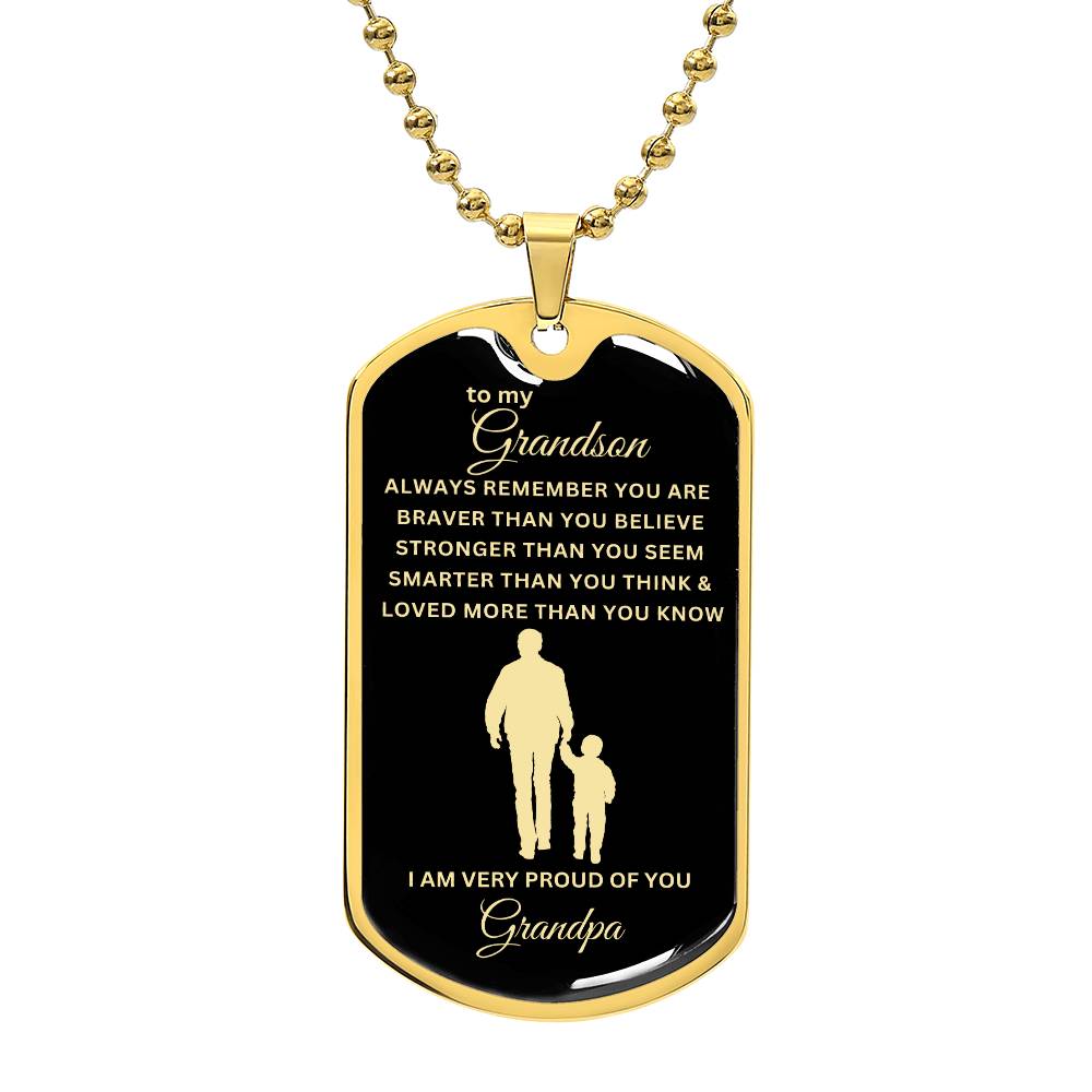 To My Grandson-Grandpa | Dog Tag | 02