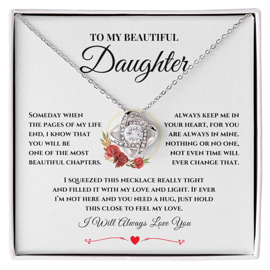 To My Beautiful Daughter | Love Knot Necklace 07