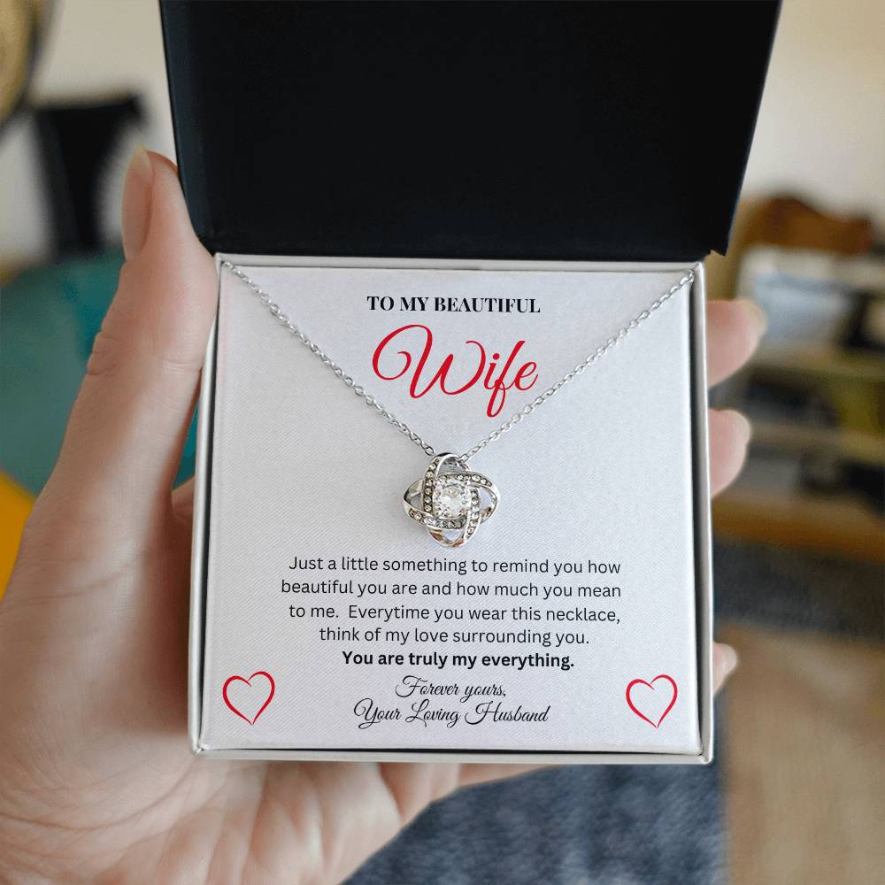 To My Beautiful Wife | Love Knot Necklace 01