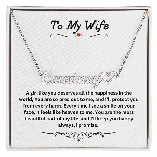 To My Wife | Heart Name Necklace 05