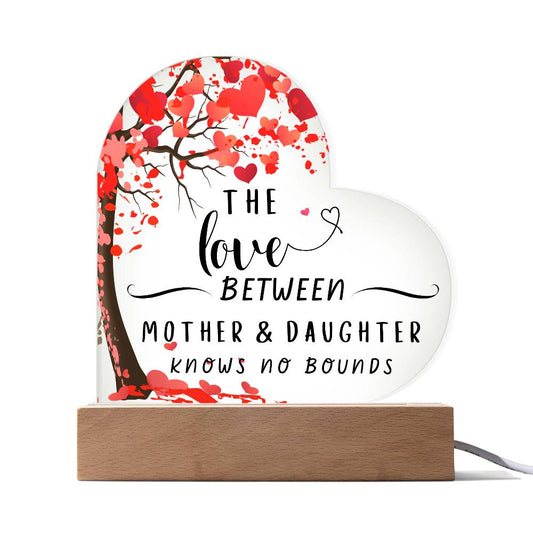 The Love Between mother & Daughter | Acrylic Heart Plaque 01