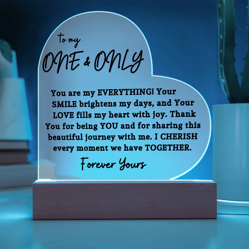 To My One & Only | Acrylic Heart Plaque 04