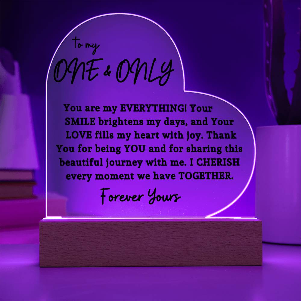 To My One & Only | Acrylic Heart Plaque 04