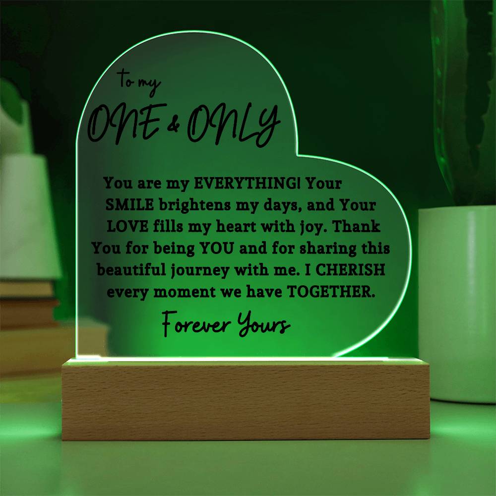 To My One & Only | Acrylic Heart Plaque 04