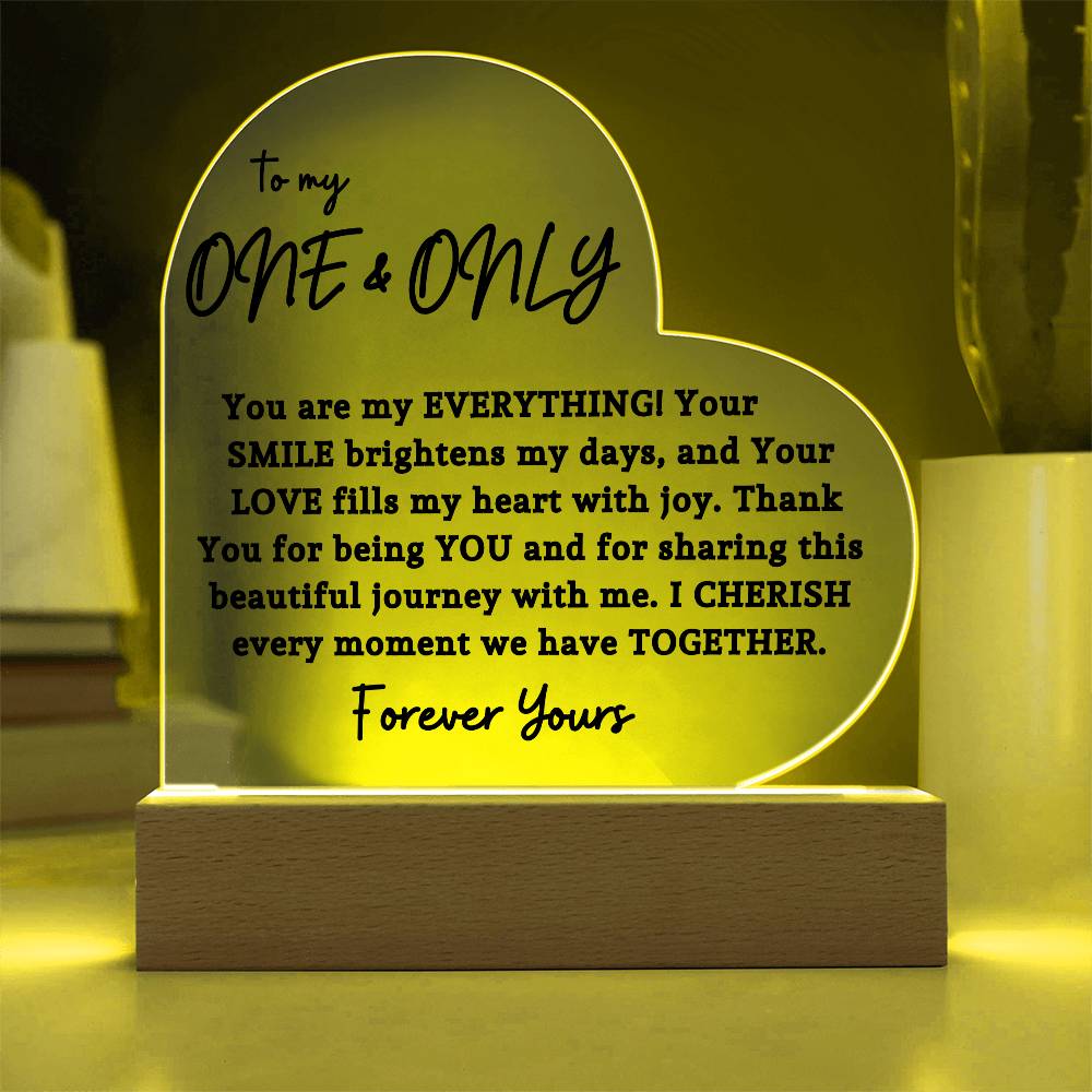 To My One & Only | Acrylic Heart Plaque 04